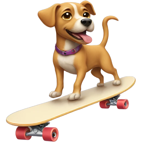 Dog riding a skateboard emoji