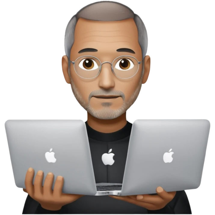 macbook with Steve Jobs emoji