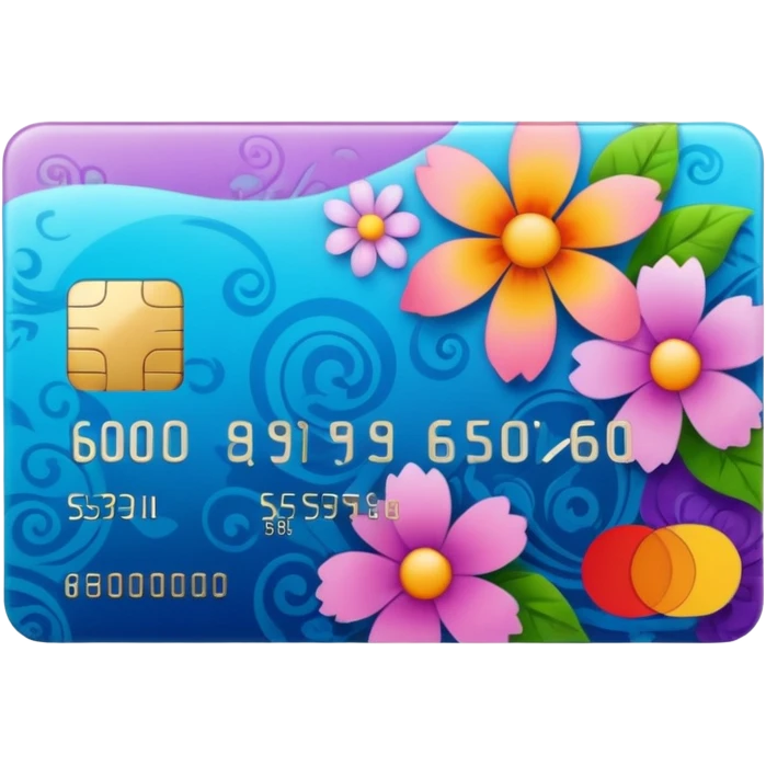 aesthetic credit card with pattern emoji