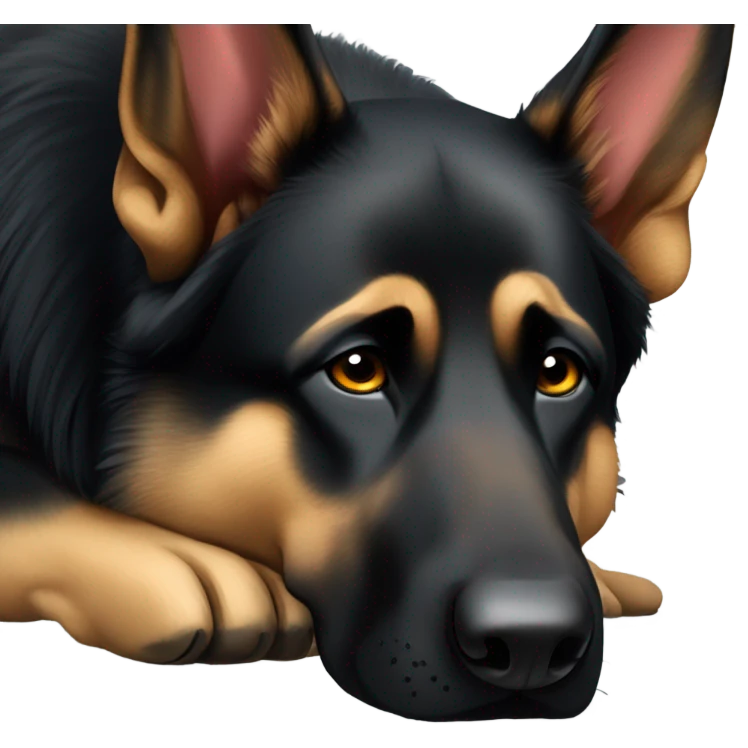 A tired black German shepherd  emoji