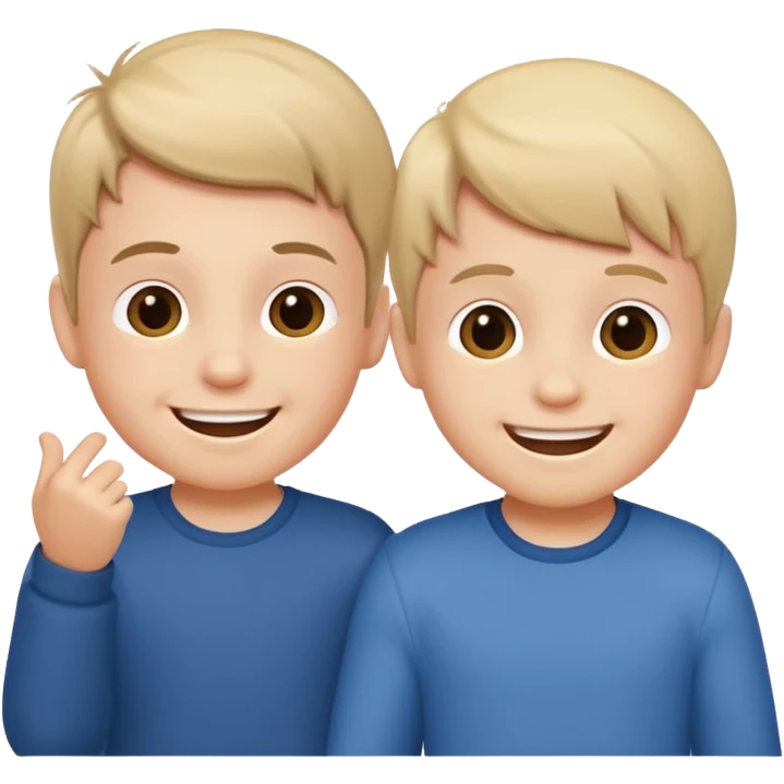 2 little boys playing emoji