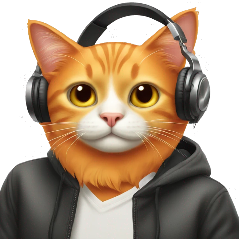 orange cat dj emoji