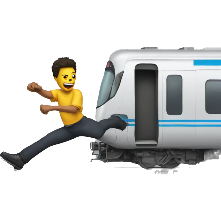 Leg kicking a train emoji