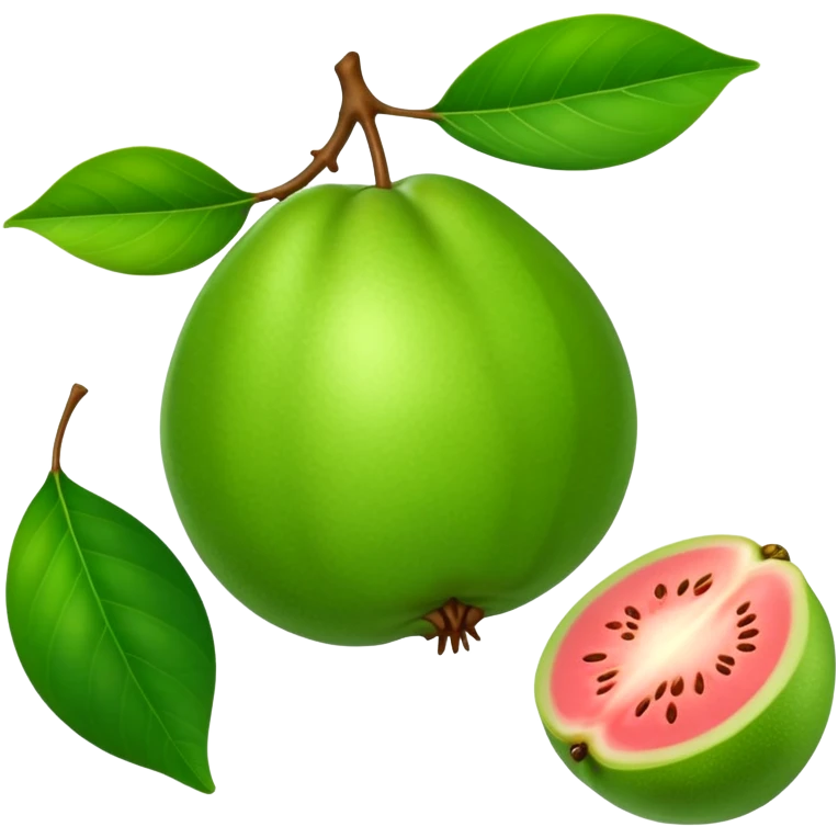 A whole green guava fruit with a smooth skin emoji