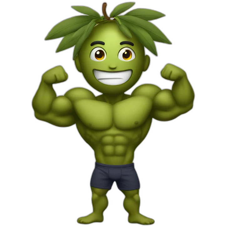 Jacked olive with body emoji