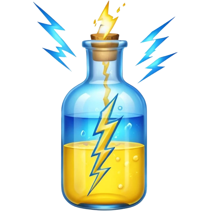 yellow potion and thunder emoji
