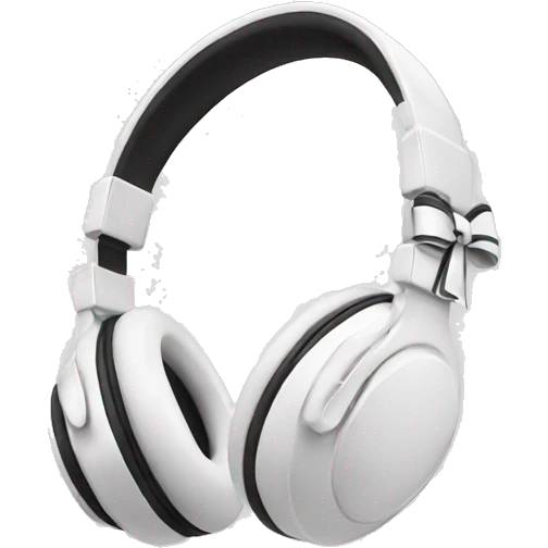 White headphones with bows emoji