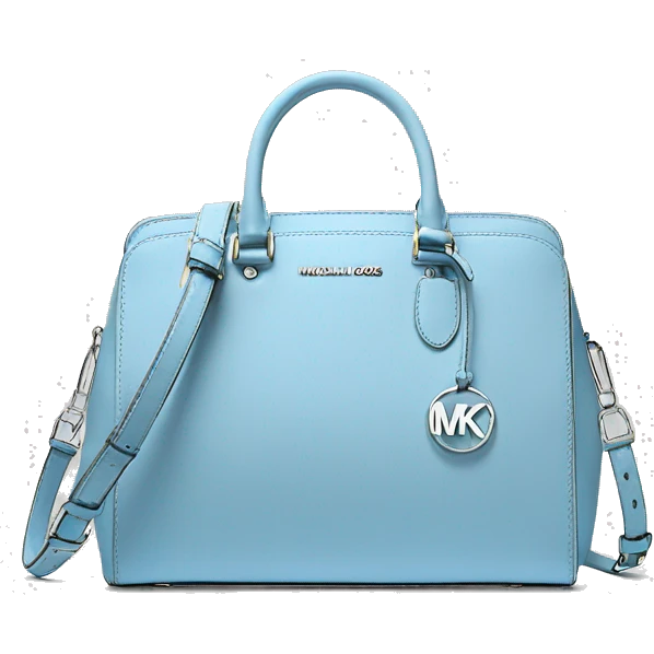 Realistic silver and sky blue color Michael Kors satchel purse.  emoji