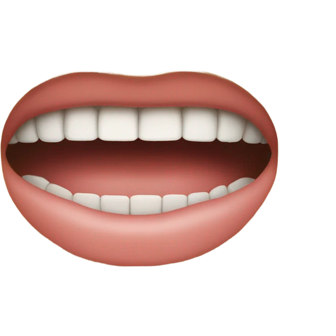 Mouth with hand emoji