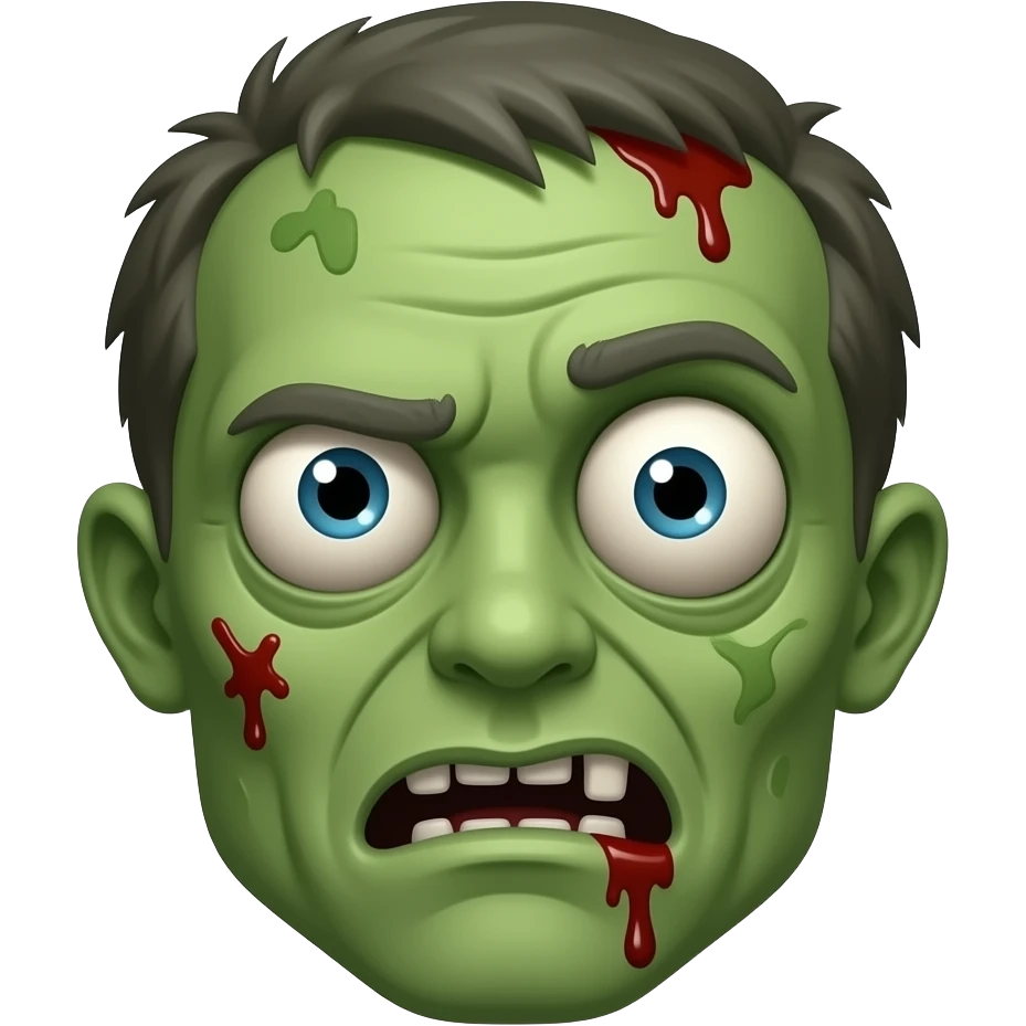 Green Zombie bloody cheeks emoji