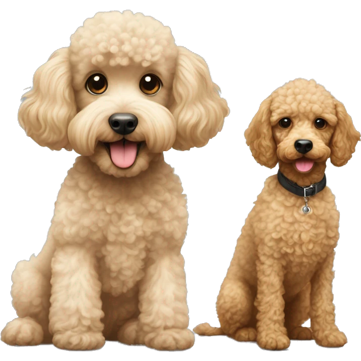 Poodle puppy and a cockerpoo puppy  emoji