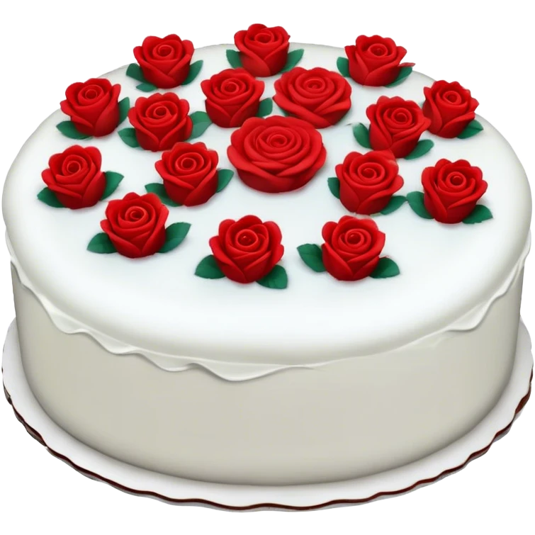 Cake with red roses emoji