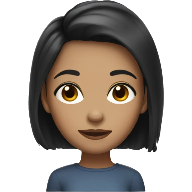 girl with short black hair, light brunette emoji