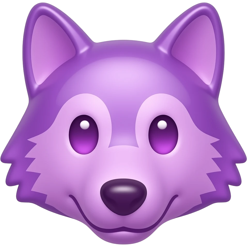 Purple Gummy clear wolf candy face emoji