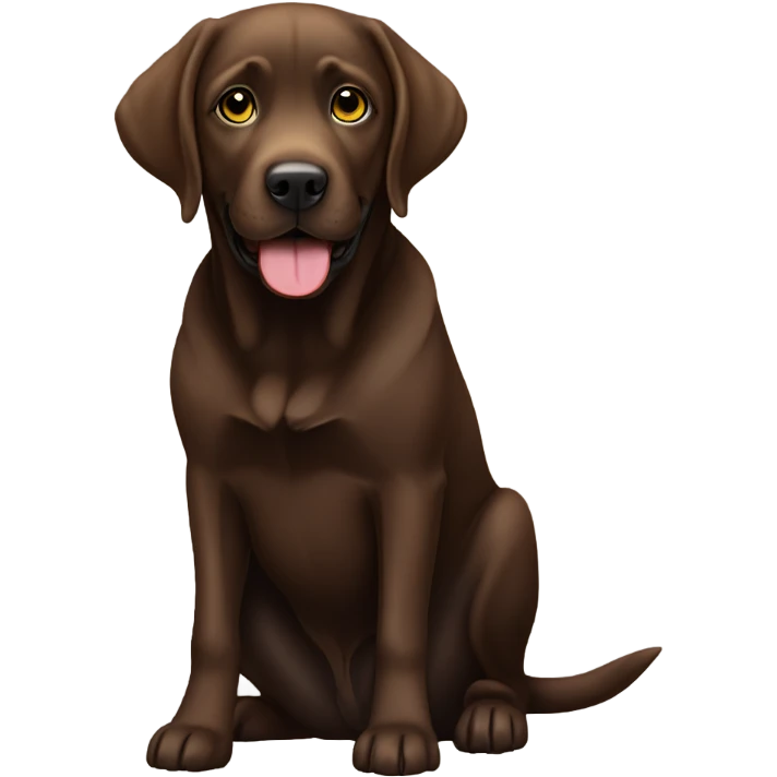 Chocolate, Yellow, and black Labrador retriever sitting up emoji
