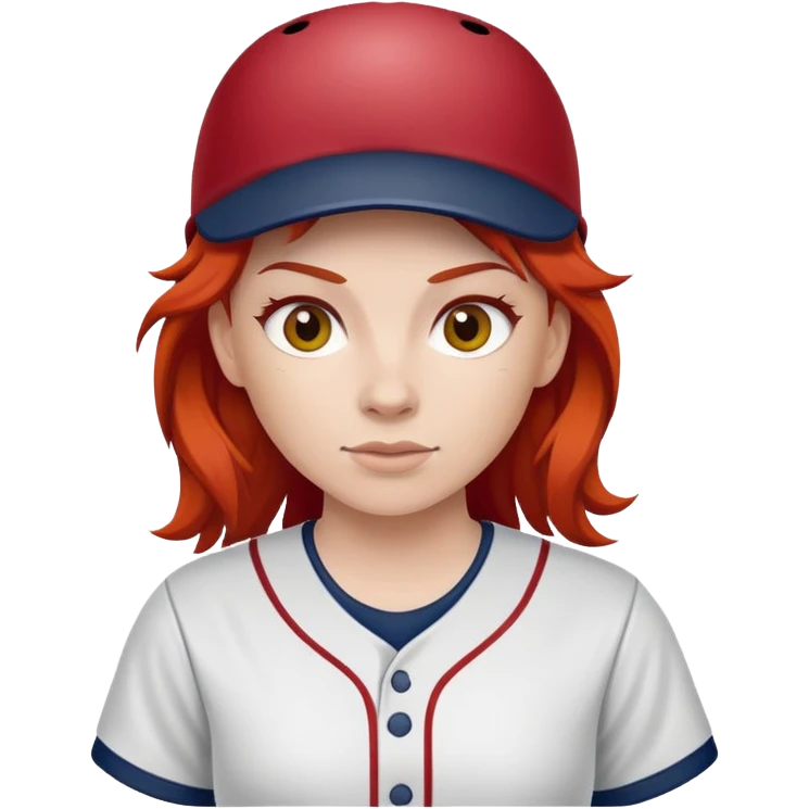 Softball player with red hair emoji