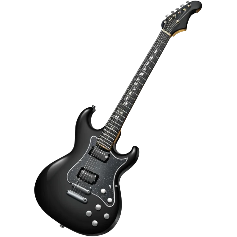 a veryyyyyy very sparkly all black electric guitar emoji