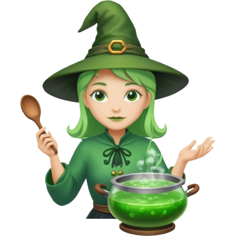 green witch cooking potion emoji
