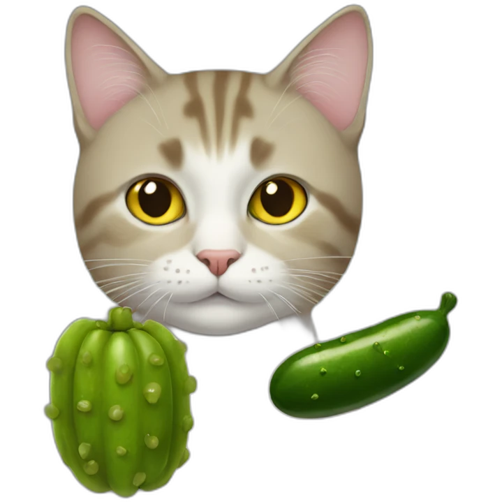 Cat with a pickle emoji