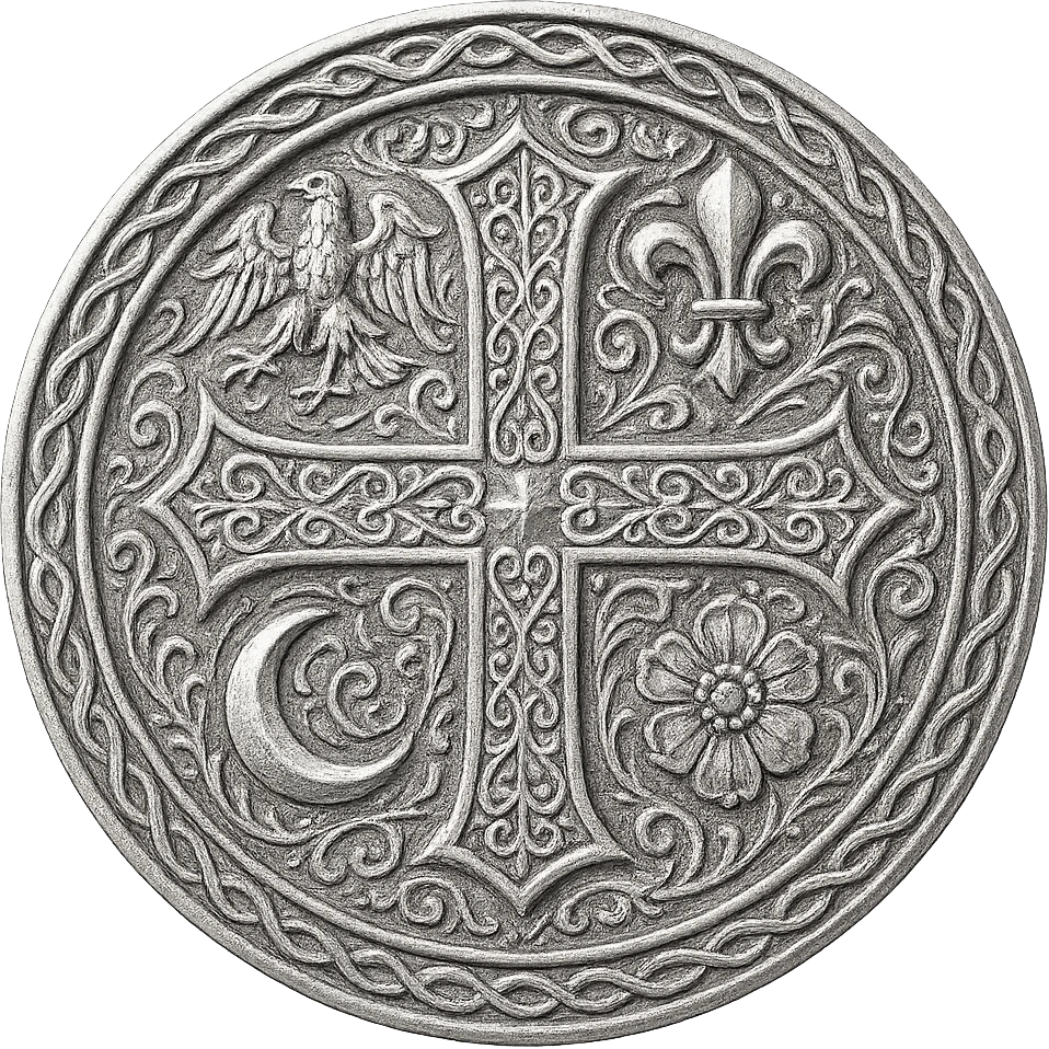 I need you to help me recreate these coing exactly as it is but just make it silver make the coin silver with transparent background please! emoji