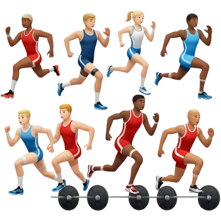 des athletes HANDICPÉS avec des protheses de jambes qui font du handisport emoji