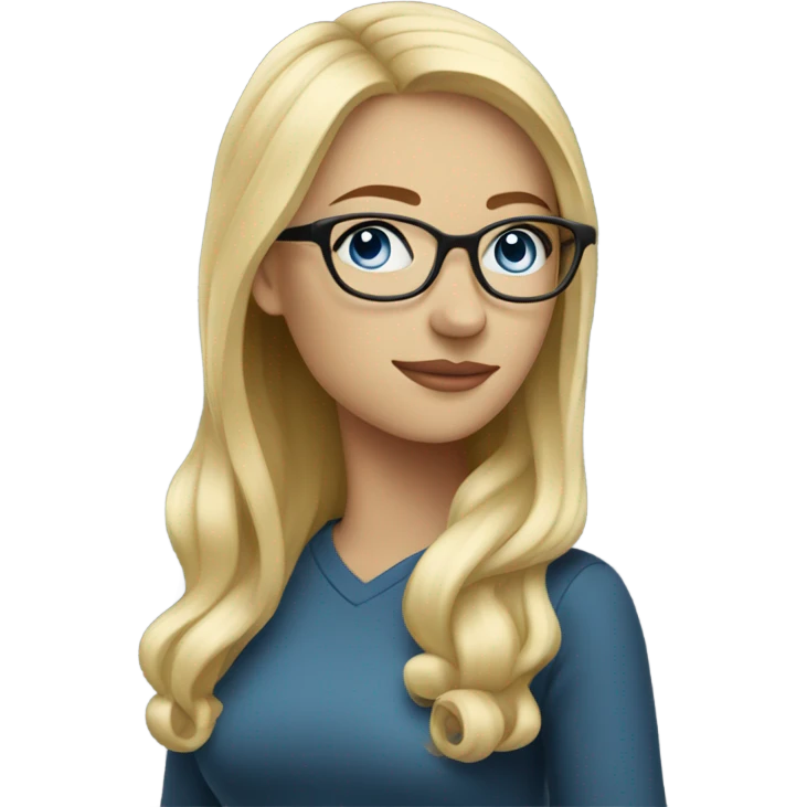 Beautiful blonde woman with blue eyes, side profile wearing glasses  emoji