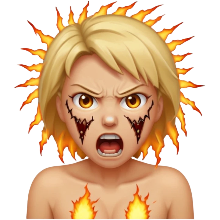 angry electrocuted woman emoji