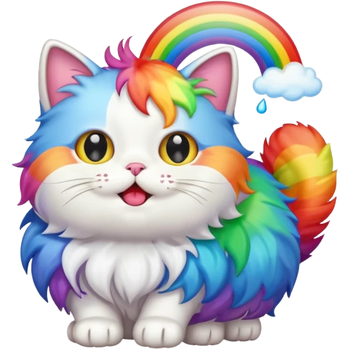 Cat farting rainbows emoji