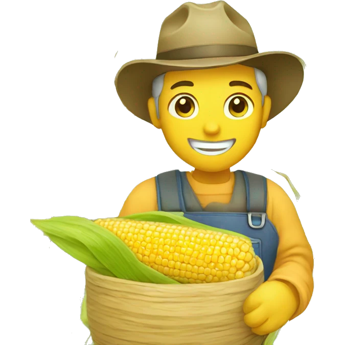 A farmer harvesting corn emoji