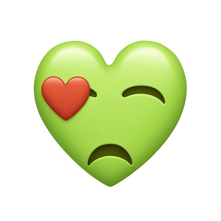 pistachio green colour broken heart  emoji