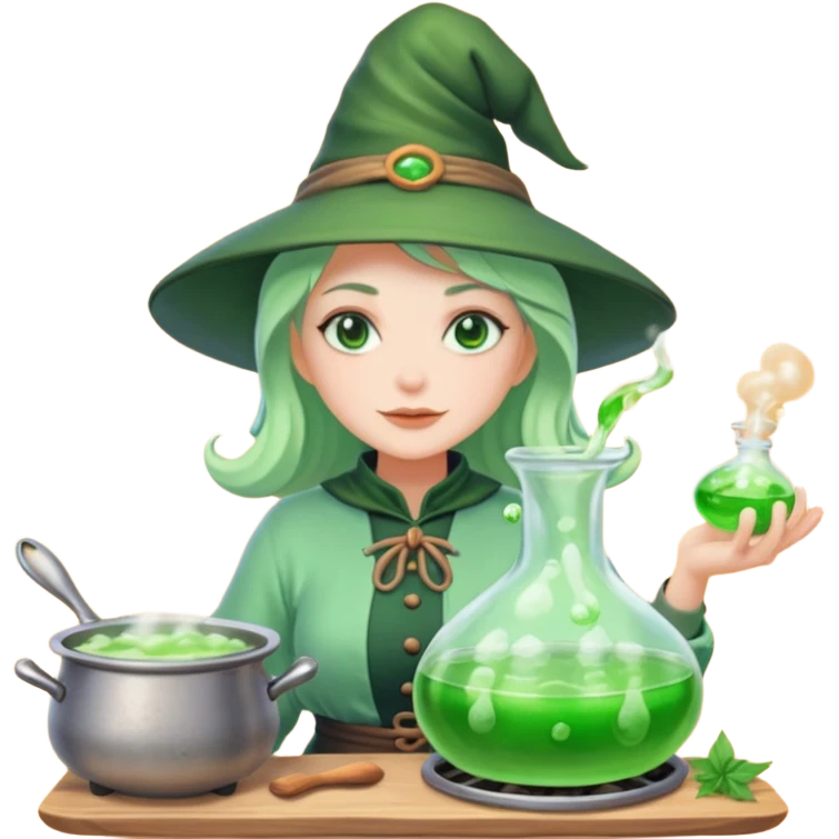 green witch cooking potion emoji