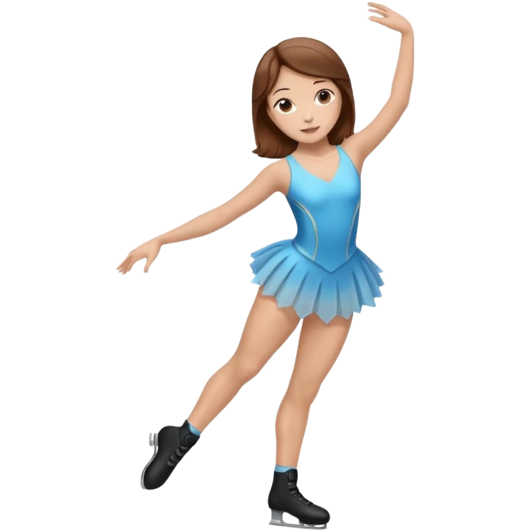 Make a female figure skater with brown hair emoji
