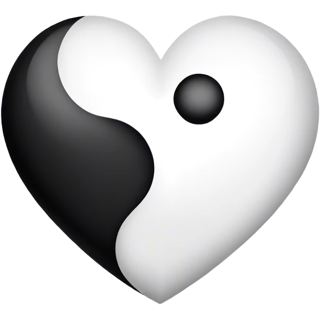 Ying Yang heart shape emoji