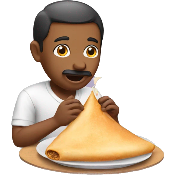 Man eating a dosa emoji
