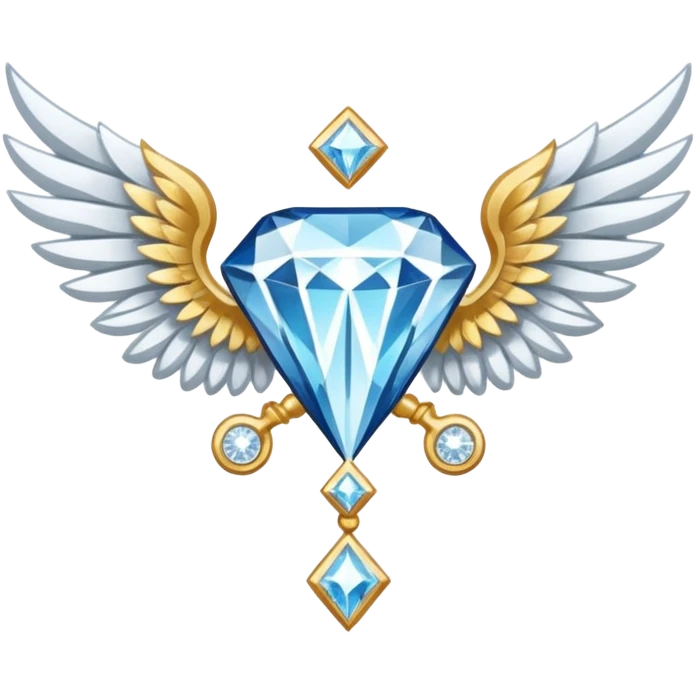 holy diamond emblem with white wings and diamond in the middle emoji