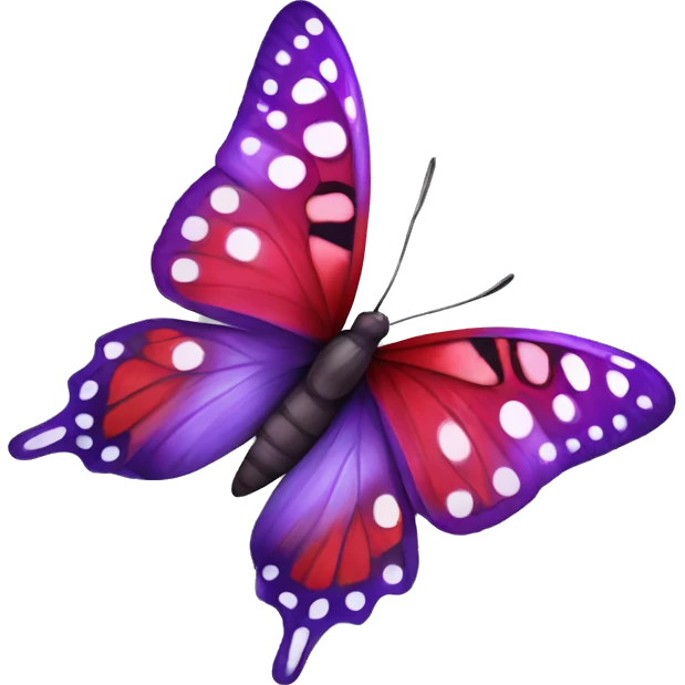 Red and purple spotted butterfly emoji