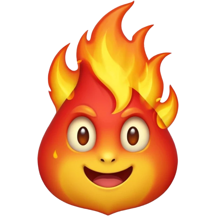Flame illustrated in a playful and vibrant matte glass style, representing the fun and exciting aspects of the app firecrawl emoji