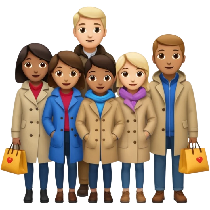 people waiting to enter a store without bags emoji