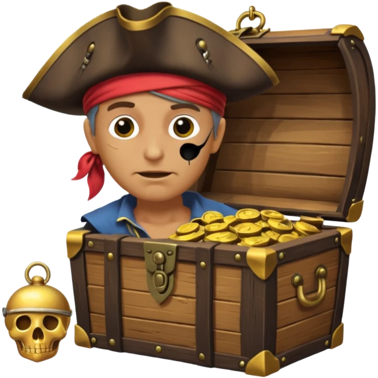 One Eye Pirate with Treasure. emoji