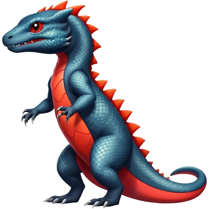 Colorful Dark Shiny Exotic Salandit-Charmeleon-Quilava-Fakémon-hybrid-creature (full body)  emoji