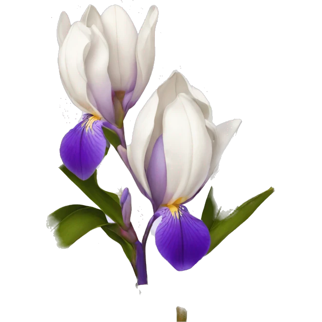 magnolia and iris flowers emoji