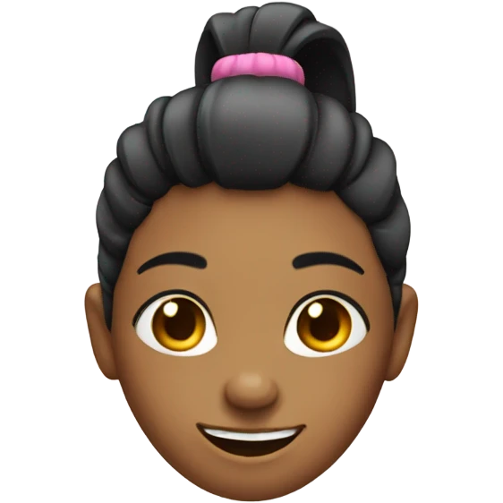 Girl winking with pony tail  emoji