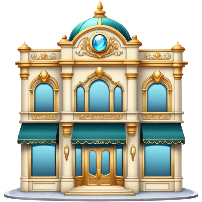 Elegant jewelry store building with display windows emoji