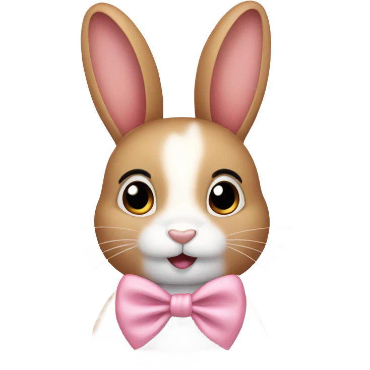 Bunny with soft pink bow  emoji
