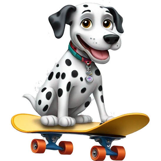 Dalmation riding a skateboard  emoji