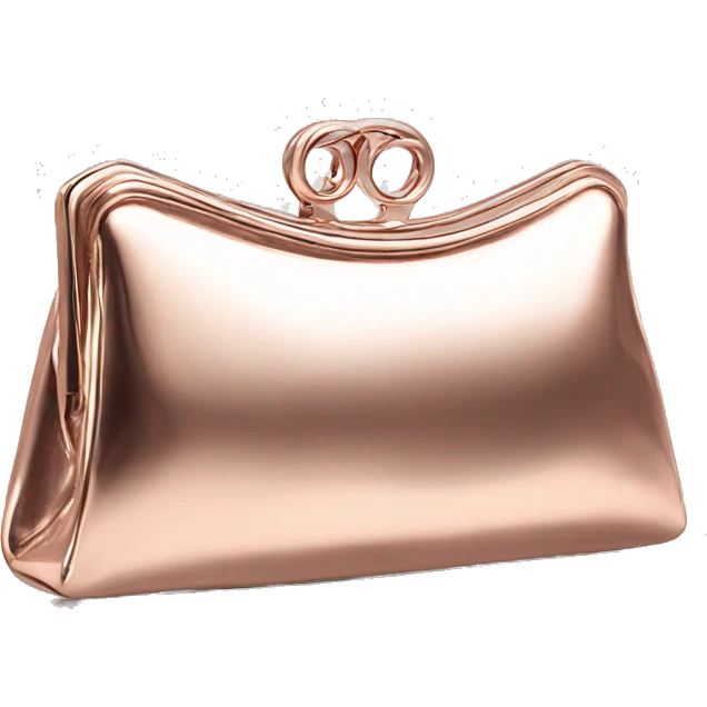 Realistic Isolated rose gold clutch handbag. emoji