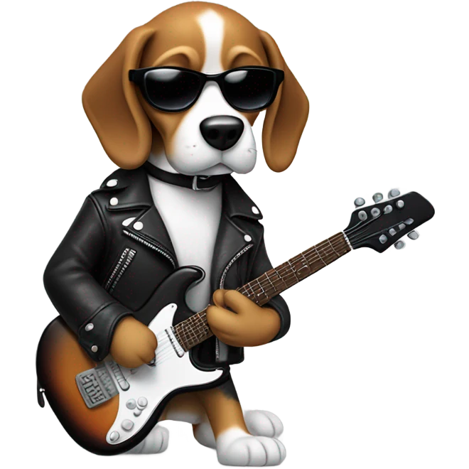 Rock and roll beagle emoji
