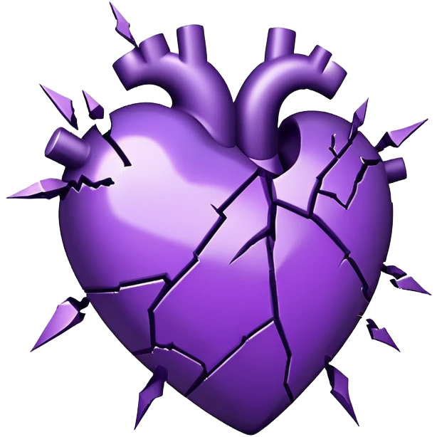 Purple broken heart emoji