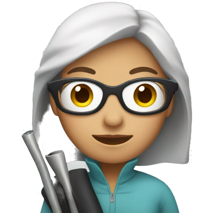 blind woman with blind pole emoji