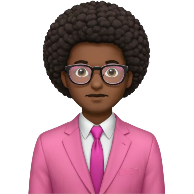 afro hair man pink suit glasses emoji